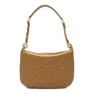 Chanel Matelasse One Shoulder Bag Caviar Skin Beige